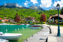 Beautiful Town Talloires At Annecy Lake In France