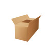 © Vector Tradition - Crate paper-box isolated open container top view. Vector mockup of warehouse container to put in objects. Beige delivery cardboard box, empty package. Paperboard crate, shipment and transportation
