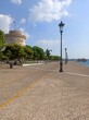 White Tower of Thessaloniki, Greece. The most famous landmark of the city at seafront. 