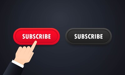 Poster - Subscribe button set. Chennel subscription. Social media concept. Vector on isolated white background. EPS 10