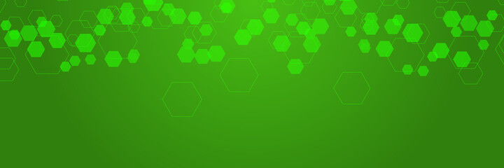 Fototapete - Vector Abstract geometric background. Template brochure design. Green hexagon shape 