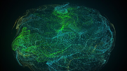 Poster - Computer generated vortex of particles. 3d rendering of gaseous space backdrop
