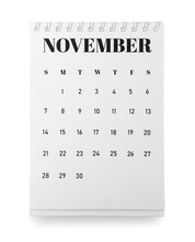 Flip Paper Calendar On White Background