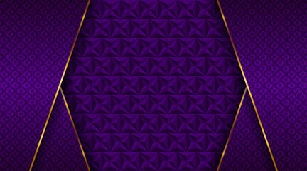 Poster - luxury golden line background elegant purple shades in 3d abstract style. luxurious gold illustratio