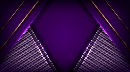 Poster - luxury golden line background elegant purple shades in 3d abstract style. luxurious gold illustratio