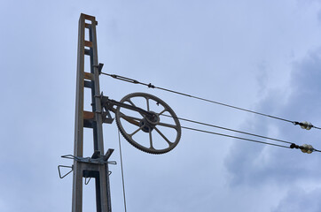 railway tower and power lines