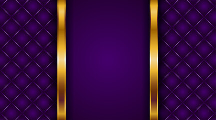 Aufkleber - Luxury golden line background elegant purple shades in 3d abstract style. Luxurious gold illustration modern template deluxe overlap layer design