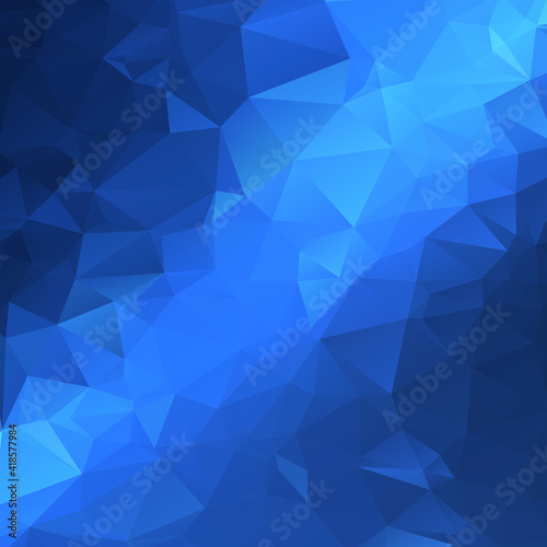 Canvas Print Abstract panoramic background with blue triangles - Vector