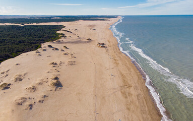 view of the beach, sand, Playa Argentina, ocean, Pinamar.