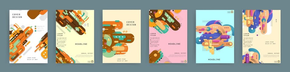 Artistic covers design. Creative colors backgrounds. Trendy futuristic design