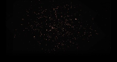 Wall Mural - bomb explosion on ground. moving and flying pieces particles. 4k vfx element black background with l