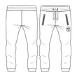 Men Boys Jogger Pant fashion flat sketch template. Technical Fashion Illustration. Knit Fleece CAD