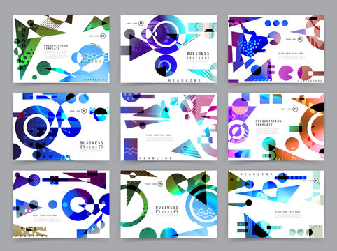 Presentation template, brochure design or cover for business purposes, layout with space for text and images.