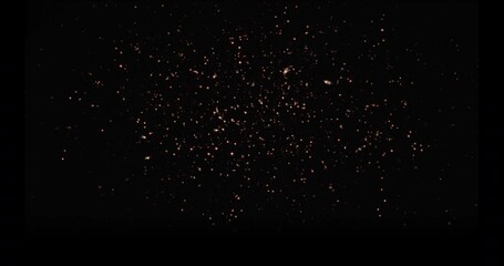 Wall Mural - bomb explosion on ground. moving and flying pieces particles. 4k vfx element black background with l