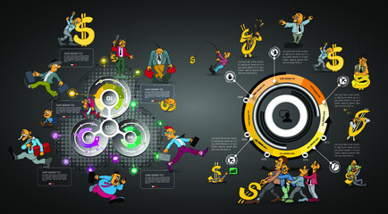 Wall Mural - Business concept for internet banners, social media banners, headers of websites, vector illustration 