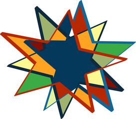 Wall Mural - Abstract decoration of star shapes filled with various colors.