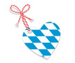 Fahne als Herz  „I Love Freistaat Bayern“ mit Kordel-Schleife,
Vektor Illustration isoliert auf weißem Hintergrund
