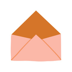 Open pink envelope icon elements illustration