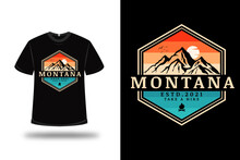 T-shirt Montana Take A Hike Color Orange And Green