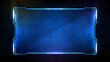 © moxumbic - abstract futuristic background of blue glowing technology sci fi frame hud ui