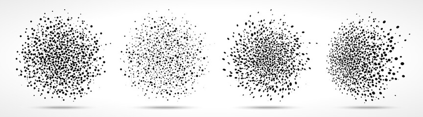 Wall Mural - blobs of dots pattern set. blots of dot backgrounds. vector illustration