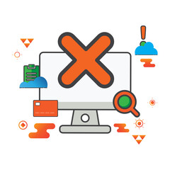 Poster - delete illustration. computer illustration. Flat vector icon. can use for, icon design element,ui, web, mobile app.