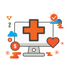 Poster - health illustration. computer illustration. Flat vector icon. can use for, icon design element,ui, web, mobile app.