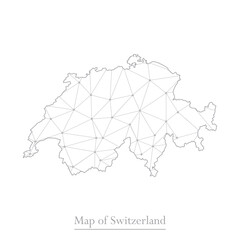 Wall Mural - Vector map of Switzerland with trendy triangles design polygonal abstract. Vector illustration eps 10.