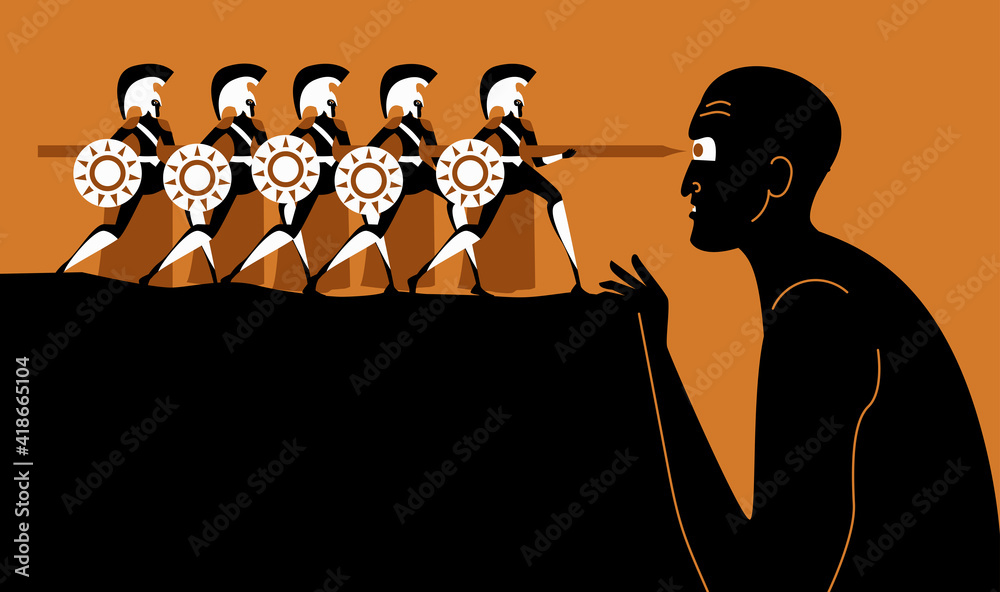 Odyssey Polyphemus titan attacked by Odysseus greek myth Stock Vector ...