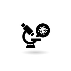 Sticker - Microscope research icon with shadow