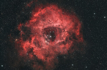 rosette nebula in the deep sky at night