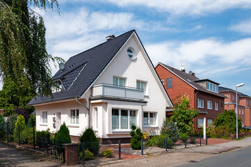 Cozy german house. Street in Germany.