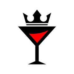 red wine king crown icon logo