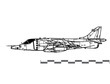 Hawker Siddeley Harrier GR.3. Vector drawing of VSTOL attack aircraft. Side view. Image for illustration and infographics.