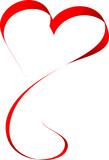 Fototapeta Na sufit - illustration of a red ribbon heart on a white background