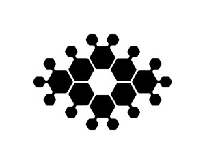 Poster - abstract logo of hexagons suitable for a technology company. vector logotype, design element or icon