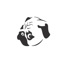 Poster - Vector of pug dog face design on white background. Easy editable layered vector illustration. Pet. Animals.