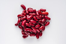 Canned Red Kidney Beans On A White Acrylic Background