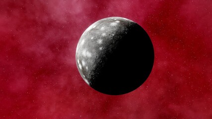 super-earth planet, realistic exoplanet, planet suitable for colonization, earth-like planet in far space, planets background 3d render	
