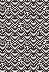  平安有職文様_青海波（せいがいは）02_壁紙・白黒