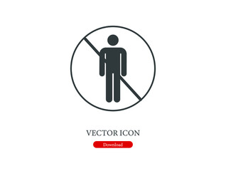 Poster - No man vector icon. Editable stroke. Symbol in Line Art Style for Design, Presentation, Website or Apps Elements, Logo. Pixel vector graphics - Vector