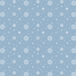 © DesignToonsy - Blue snowflakes pattern. White snowflakes pattern on blue background