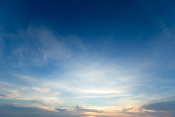 Wall Mural - blue sky background with tiny clouds