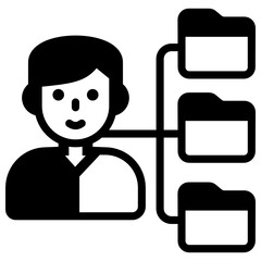 Sticker - 
Ethernet sharing icon in modern glyph style

