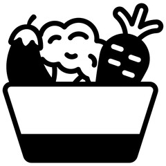 Sticker - 
Organic vegetables bucket icon in modern style 

