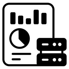 Poster - 
Data analysis report in glyph icon design

