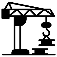 Poster - 
Construction machinery solid icon vector

