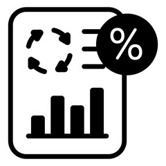 Poster - Calculator and chart denoting solid icon of recession 