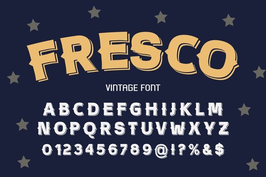 retro font, typeface design, green and orange vector background