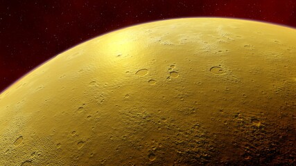 super-earth planet, realistic exoplanet, planet suitable for colonization, earth-like planet in far space, planets background 3d render	
